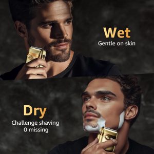 Mbzoey Electric Foil Shavers for Men. Mini Electric Razor. Light Gold