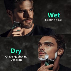 Mbzoey Electric Foil Shavers for Men. Mini Electric Razor.  Emerald Green