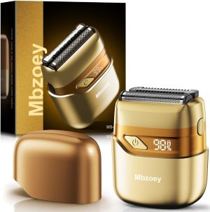 Mbzoey Electric Foil Shavers for Men. Mini Electric Razor. Light Gold