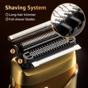 Mbzoey Electric Foil Shavers for Men. Mini Electric Razor. Light Gold